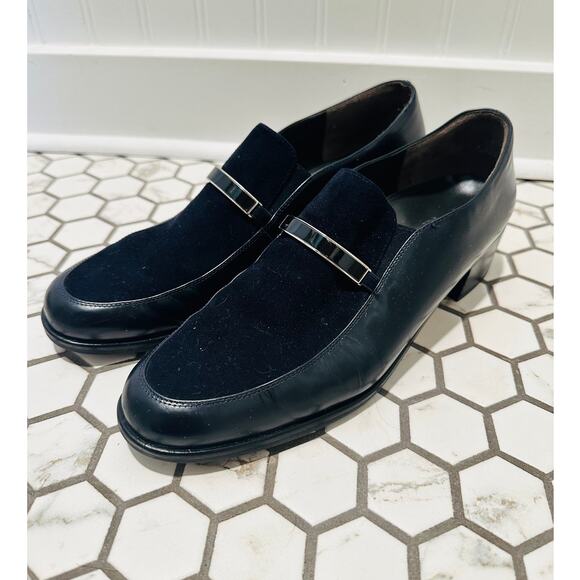 Paul Green Loafer Blue Suede/Leather Size Mens 7.5 Womens 9 Classic Prep Unisex - Picture 1 of 10